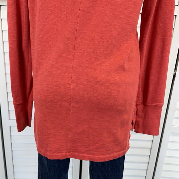 American Giant Premium Slub‎ Crew Tee Long Sleeve Red-Orange Knit Top Size M - Picture 6 of 9
